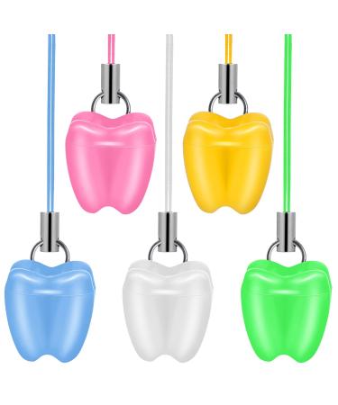 Coheali 5th white toothed treasure chest tooth holder a tooth save toothpatal necklace tooth chain for lost teeth individually baby gift baby gifts child save mouth protection