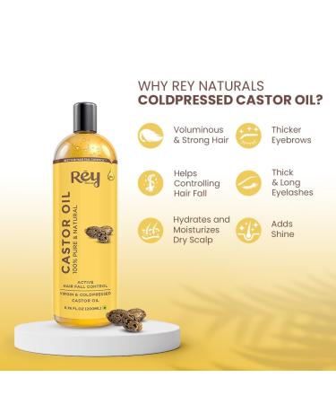 Naturals Cold Pressed Extra Virgin Castor Oil for Hair Growth | Nourishing & Moisturizing Hair Oil for All Types | Strengthens & Adds Shine (6.76 Fl Oz) - International Shipping Available - Buy Online on GoSupps.com
