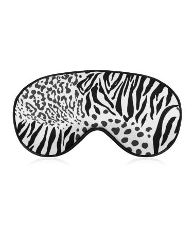 Animal Tiger Leopard Skin Prints Sleep Mask for Women Adjustable Sleeping Eye Shades Cover with Elastic Strap