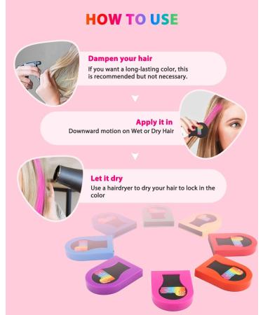 8 Pcs Washable Hair Chalks for Girls - Non-Sticky Portable Temporary Hair Dye Spray - Perfect for Halloween, Christmas, Birthday Parties - Kids & Women Gifts - Buy Online on GoSupps.com