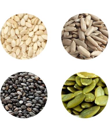 Nature Connect Raw Seeds Mix for Eating - 1kg -Chia Sunflower Pumpkin Flax & Watermelon (200g*5 Pack)_Packing May Vary - Buy Online on GoSupps.com