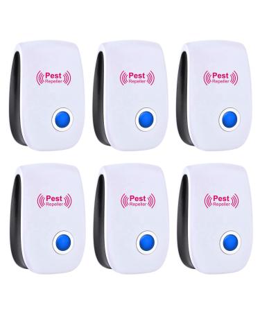 Ultrasonic Pest Repeller 6 Pack, Ultrasonic Pest Repellent Plug in Pest Control Ultrasonic Repellent Indoor Mice Repellent for Bug, Cockroach, Ant, Spider, Mosquito, Insect