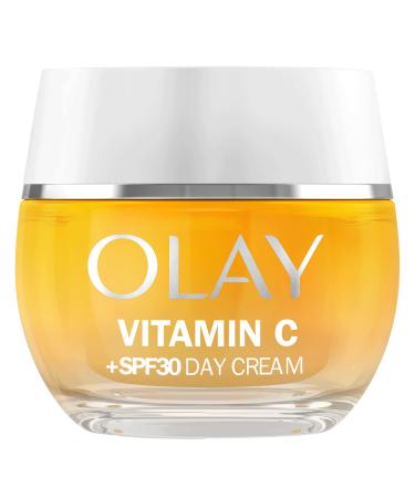 Olay Vitamin C Face Moisturiser Day Cream SPF 30 Skincare with Niacinamide 99% Purity Brightening Skin Care: Anti-Dark Spot Action Evens Hydrates Non-Greasy Non-Sticky 50ml