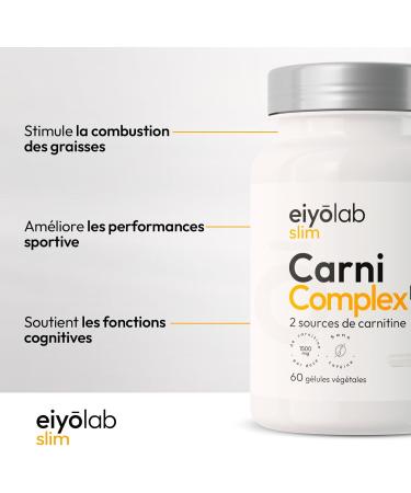 CARNI COMPLEX HT | 2 Sources: L-Carnitine Tartrate + ALCAR | Energy - Dry - Recovery | Pre-workout without Piperine Caffeine or Magnesium Stearate | Eiyolab - Buy Online on GoSupps.com
