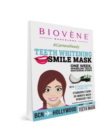 Teeth Whitening Strips Smile Mask- with Activated Charcoal & Coconut Oil Vegan Friendly 14 Strips