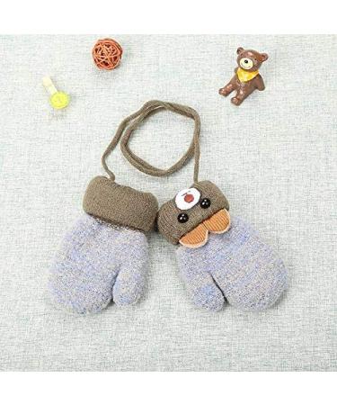 iEasey Baby Toddler Winter Mittens - Cute Bear Design | Cold Weather Fleece Gloves for Boys & Girls 0-3 Years | Ski Snow Insulated Gloves with String | Gift Idea - Grey - Buy Online on GoSupps.com