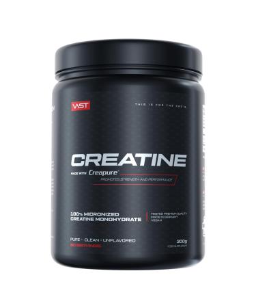 Vast Creatine - Micronized Creapure Creatin Monohydrate Powder for performance increase - vegan - made in Germany - 60 portions - 300g