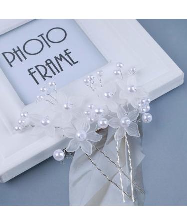 Allereya Pearl Wedding Hair Pins Hair Clip Pearl Flower Hair Pins Hair Clip Silver Pearl Bridal Headpiece Decorative Bobby Pins Head Clip Pearl Bridal Hair Accessories for Women and Girls (Silver B) Floral - Buy Online on GoSupps.com