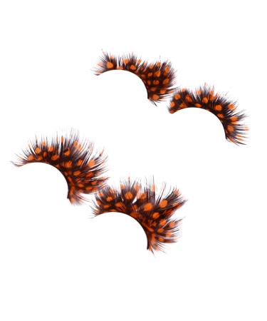 Beavorty 2 Pairs false eyelashes halloween makeup supplies eyelashes orange Costume Eyelashes lashes extension halloween lashes halloween false eyelashes 3d extend spot