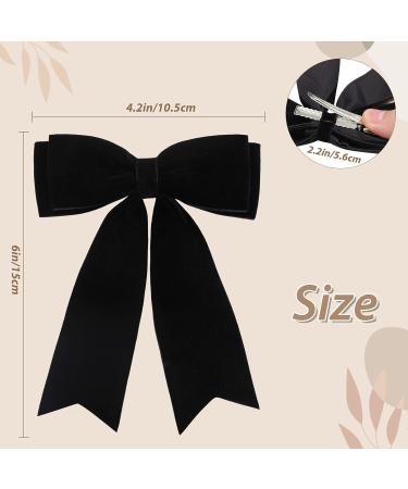 4PCS Velvet Hair Bows for Girls | Black Hair Bow Clips | Ribbon Bows Hair Accessories for Women, Girls, Toddlers, Infants - Buy Online on GoSupps.com