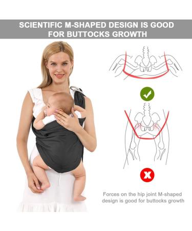 Baby Carrier Sling for Newborns & Toddlers | Ergonomic 4-in-1 Design | Breathable & Adjustable Wrap | Front & Back Carry | Hug Strap (Black) - Buy Online on GoSupps.com