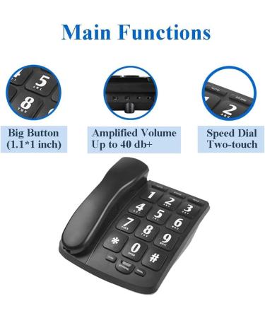 Big Button Landline Phones for Seniors Perfect for Low Vision and Hearing Impaired Aids with Loud Handsfree Speakerpho - Buy Online on GoSupps.com