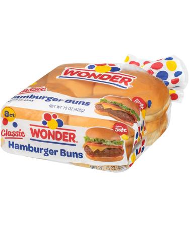 Wonder Bread Classic Hamburger Buns - 15 oz - Soft and Delicious - Buy Online on GoSupps.com