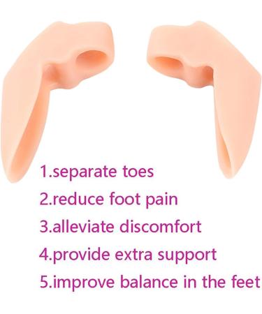 HAOSEM Toe Spreader & Separator for Bunion Relief | Gel Toe Protector Foot Care Tool - 2 Pack Beige - Buy Online on GoSupps.com