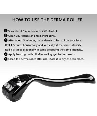 Xyemao Beard Growth Roller| Derma Roller 3Pack(1.0+2.0+3.0) mm | Beard Roller | Titanium Micro Needling Roller for Men and Women | Stimulate Beard and Hair Growth - Black - Buy Online on GoSupps.com