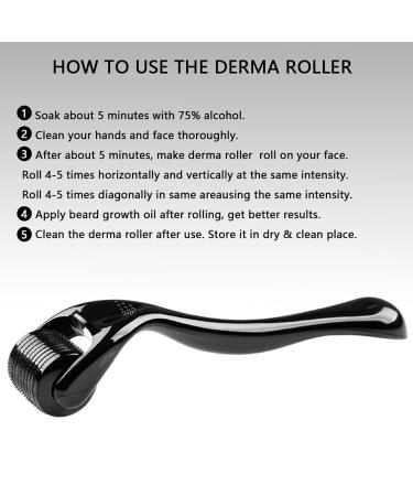 Xyemao 3-in-1 Titanium Derma Roller Set for Beard, Hair, Skin, and Face - Self Care Gifts for Men and Women - 540 Microneedles (0.5mm, 1.0mm, 1.5mm) - Black - Buy Online on GoSupps.com