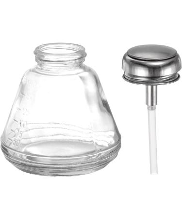 sourcing map 6Oz / 180ML Glass Pump Dispenser Bottle Liquid Pumping Press Push Down Alcohol Container with Metal Flip Cover for Makeup Remover - Buy Online on GoSupps.com