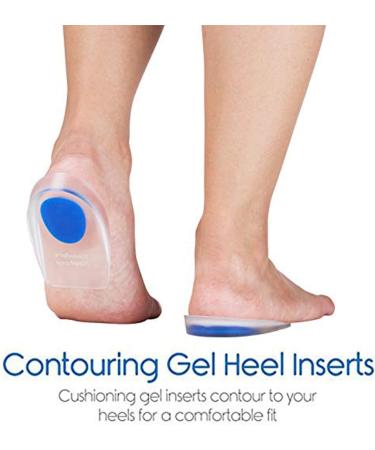 Men's Large Gel Heel Cups - 3 Pairs for Plantar Fasciitis & Heel Pain Relief - Buy Online on GoSupps.com