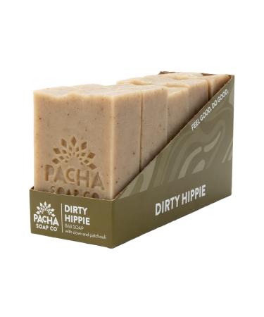 Pacha Dirty Hippie Bar Soap 5 Pack | Premium Handcrafted Soap with Rolled Oats and Nutmeg | Use as a Natural Face Wash Hand Soap Body Wash | Moisturizing Soap with Patchouli Essential Oils | 4 oz