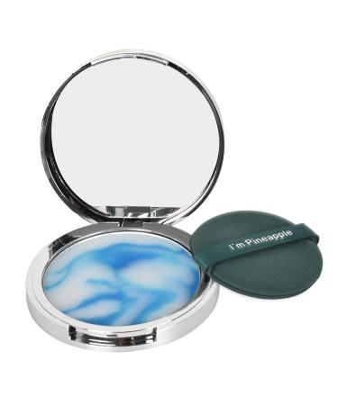 SAVOSWEET Jelly Makeup Fixing Powder Transparent 10g Pressed Powder Compact Powder with Mirror and Powder Brush Round with Random Color Face Powder for Oil Control