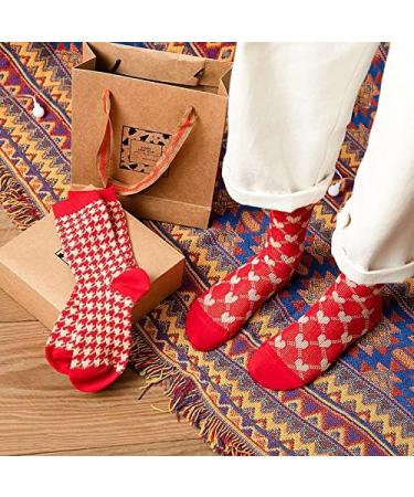 Chinese New Year Red Cotton Socks 3 Pairs Gift Box - Women's Fashion Sports Socks for Spring Festival Luck (Size 34-39) - Buy Online on GoSupps.com