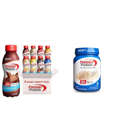 8 Flavor Protein Shake Can Variety Pack with Vanilla Protein Powder 30g Protein 24 Vitamins & Minerals 1g Sugar