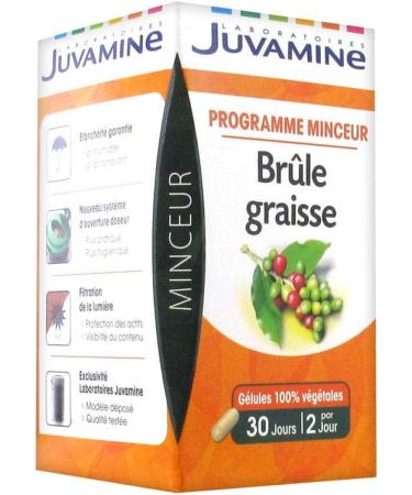 JUVAMINE - Fat Burner - Slimming Program - Green Tea Kola and Green Coffee - Vegan - Helps with General Weight Control - Contributes to Toning the Body - 60 Capsules - Made in France - Buy Online on GoSupps.com