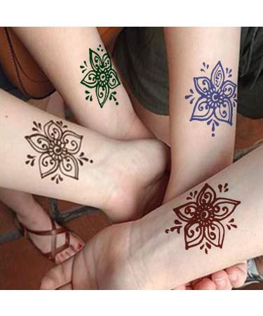 Temporary Tattoos Kit - 4 Pcs with 3 Colors | DIY Tattoos for Women, Kids & Men - 78 Pcs Stencils & Body Markers - Buy Online on GoSupps.com