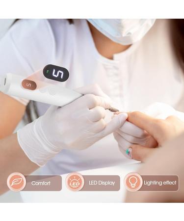 Cordless Nail Drill Set Professional Electric Nail File 20000RPM for Beginners with LED Screen 5-speed LED Light 12 Drill Bits for Natural or Acrylic Gel Nails Rechargeable Portable Manicure Kit White - Buy Online on GoSupps.com