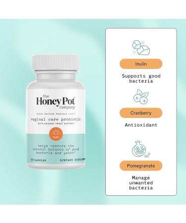The Honey Pot Co. Vaginal Probiotic with UT Support - 4-Lacto Strains & Cranberry - 30 Capsules - Buy Online on GoSupps.com