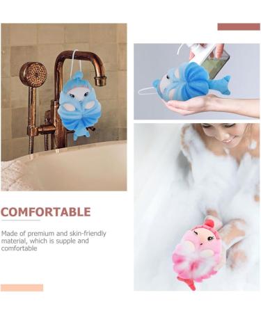 Ipetboom 8 Pcs Bath Ball Cleaning Sponge - Kids Loofah Pouf Wash Body Scrubbers - Perfect for Infants & Children | Soft Bath Sponges Esponja para Ba arse - Buy Online on GoSupps.com