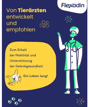 Flexadin Young Dog Mini | For healthy joints in young dogs up to 10 kg | With glucosamine chondroitin omega-3 and devil's claw 60 joint treats - Buy Online on GoSupps.com