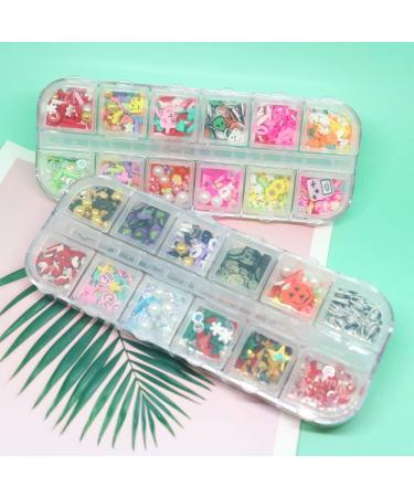 RT 12Grids Slime Beads Box Rhinstone Pearl Fruits Slices Sprinkles for Craft DIY Crystal Mud Filler Accessories Nailart Decoration Y420 (Color : A) - Buy Online on GoSupps.com