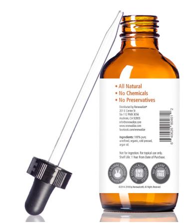 100% Pure Virgin Organic Moroccan Argan Oil - 4 oz Dark Glass Bottle | Cold Pressed & Unrefined, Hair & Scalp Moisturizer for Dandruff, Frizzy, Dry Split Ends - Buy Online on GoSupps.com