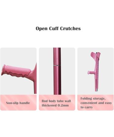GHFTCCF Forearm Crutches Adult Ergonomic Adjustable Heavy Duty Non-Slip Open Cuff Crutches Aluminum Alloy Folding Lightweight Crutches Black/Pink/Blue 2 Units (Blue) - Buy Online on GoSupps.com