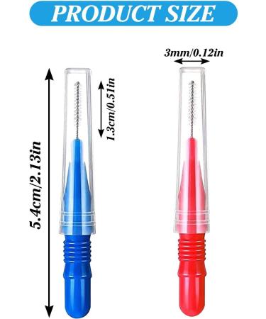 Buy 100 Piece Acrasse Interdental Brushes - Dental Hygiene Tools in Red & Blue for Optimal Tooth Cleaning - Buy Online on GoSupps.com