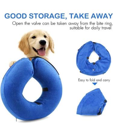 QIYADIN Soft Dog Recovery Collar | Adjustable Inflatable Pet Cone for Cats & Dogs | Prevent Biting & Scratching - Medium - Buy Online on GoSupps.com