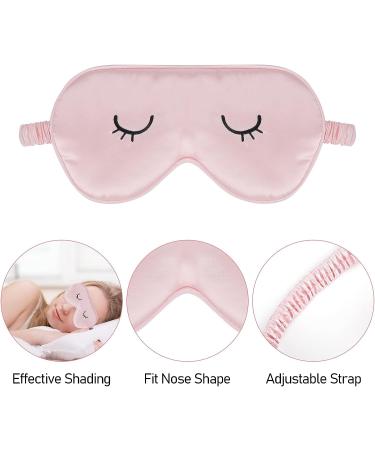 Lusofie 2Pcs Kids Silk Sleep Mask Set - Adjustable Eye Masks for Girls & Boys - Includes Storage Bag - Gray Pink - Ideal for Adults - Buy Online on GoSupps.com