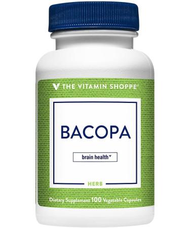 The Vitamin Shoppe Bacopa 500MG (Bacopa Monnieri) Clinically Studied Ingredient Herbal Brain Support Supplement Once Daily (100 Capsules) - Buy Online on GoSupps.com