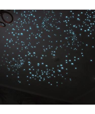 Glow in The Dark Stars Decals Decor 633 Pcs Luminous Dot Stars 3D Starry Stars Glow in The Dark Stickers for Ceiling or Wall and Kids Bedroom Decor Blue