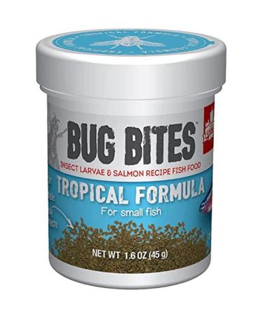 Fluval Bug Bites Tropical Fish Food, Small Granules for Small to Medium Sized Fish 1.6 Ounce (Pack of 1) Small Granules