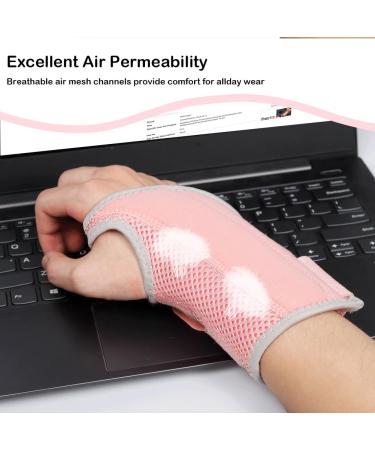 Nucamper Breathable Adjustable Wristwear for Arthritis & Tendinitis - Stylish Metal-Style Stabilizer Wrist Band for Men & Women - Right Hand - Pink/Gray S/M - Buy Online on GoSupps.com