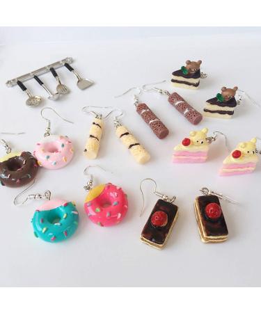 FEYLIE Women's Mini Donut Cake Earrings - Cute & Creative Minimalist Cartoon Design for Unique Style - Buy Online on GoSupps.com