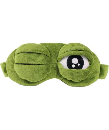 3D Sad Frog Eye Sleep Mask - Cute Unisex Plush Blindfold for Travel, Work, and Naps - Buy Online on GoSupps.com