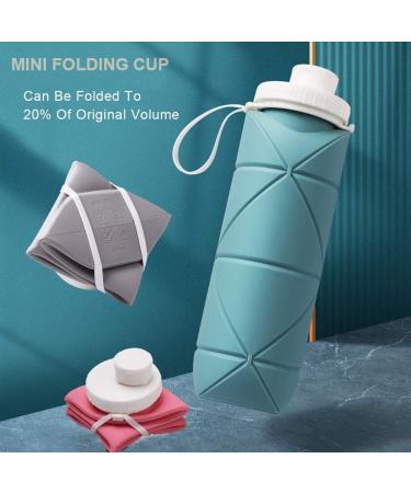 20oz Dark Green Collapsible Water Bottle | Leakproof & Reusable | BPA-Free Silicone | Portable for Gym, Camping & Travel - Buy Online on GoSupps.com