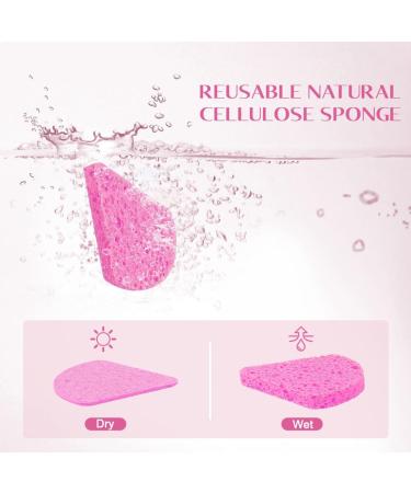 120-Count Natural Cellulose Facial Sponges for Cleansing & Makeup Removal - Eco-Friendly Pink Spa Sponges - Buy Online on GoSupps.com