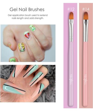 TEOYALL 7 PCS Gel Nail Brushes Set - Oval Flat & Builder Tips for Poly Gel Extension - Multicolor Nail Art Brushes - Buy Online on GoSupps.com