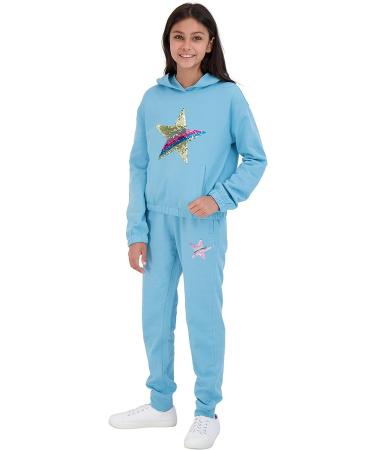 Star Ride Girls 2-Piece Hoodie and Jogger Sweatpant Set 5-6, Stillwater Blue - Buy Online on GoSupps.com
