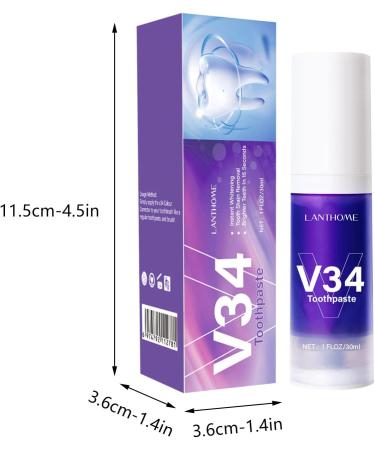 V34 Toothpaste Purple Color Corrector - Lianbiquan Brightening Toothpaste for Sensitive Teeth (2PCs) - Buy Online on GoSupps.com