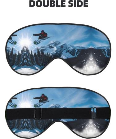 Snowboarding Print Unisex Sleeping Eye Mask | Soft Comfortable Light-Blocking Sleep Mask for Better Rest - Buy Online on GoSupps.com